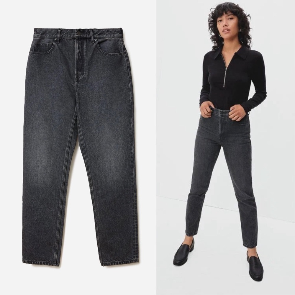 Everlane • The Curvy Cheeky Jean high rise coal black wash ankle 90s